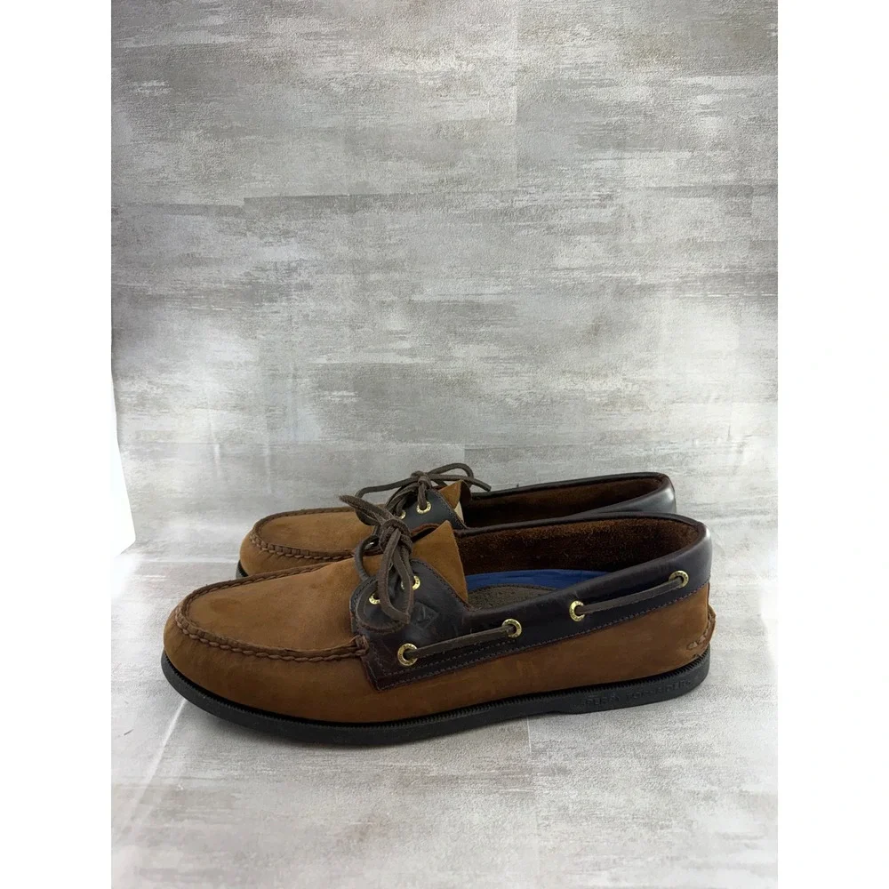 Sperry Top-Sider Men Sz 12W Authentic Original Brown Leather Boat Shoes 0195412